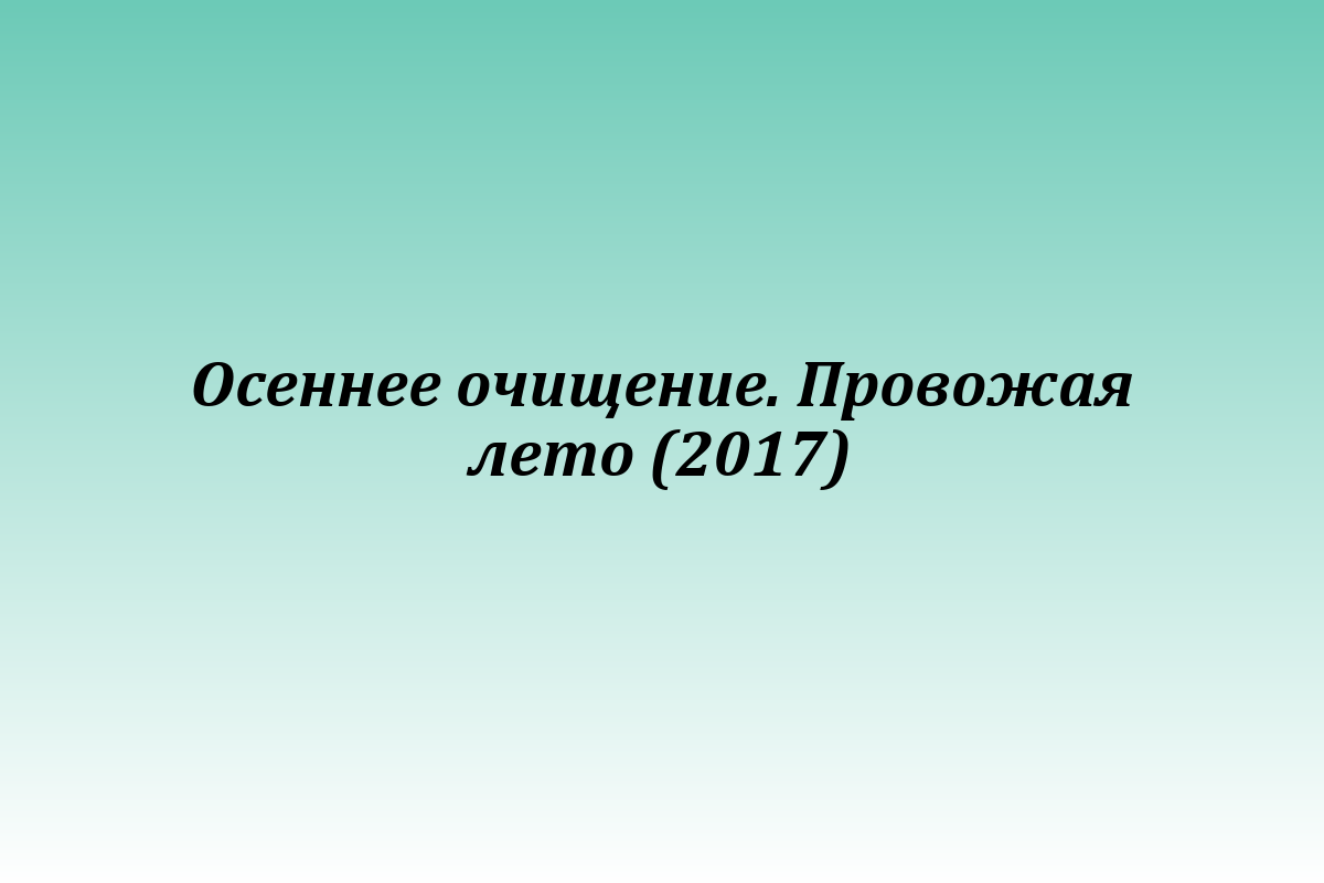 Осеннее очищение. Провожая лето (2017)